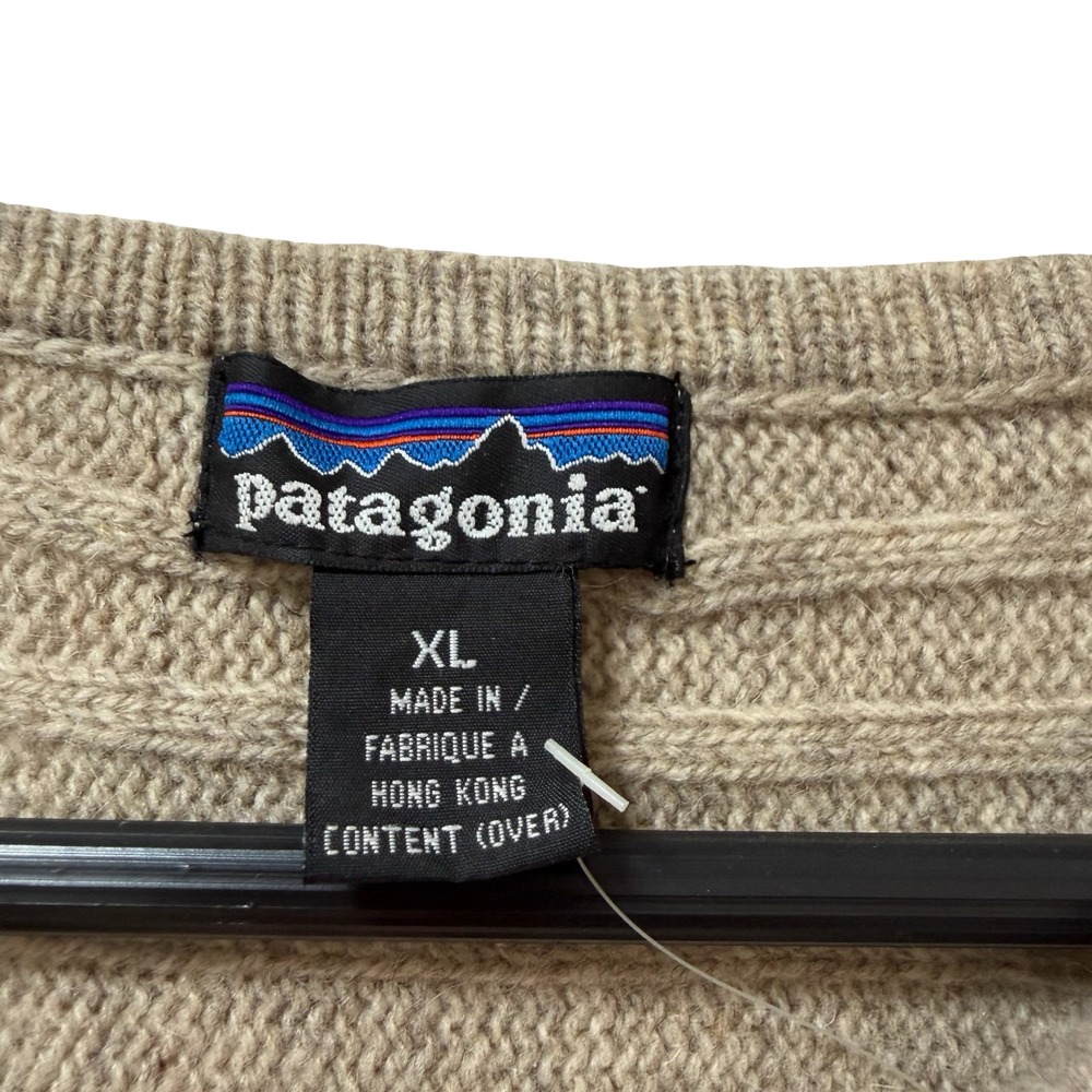 Vintage Patagonia Mens Alpen Wool Crew Neck Sweater Size XL Beige Outdoors NWT - Picture 5 of 7